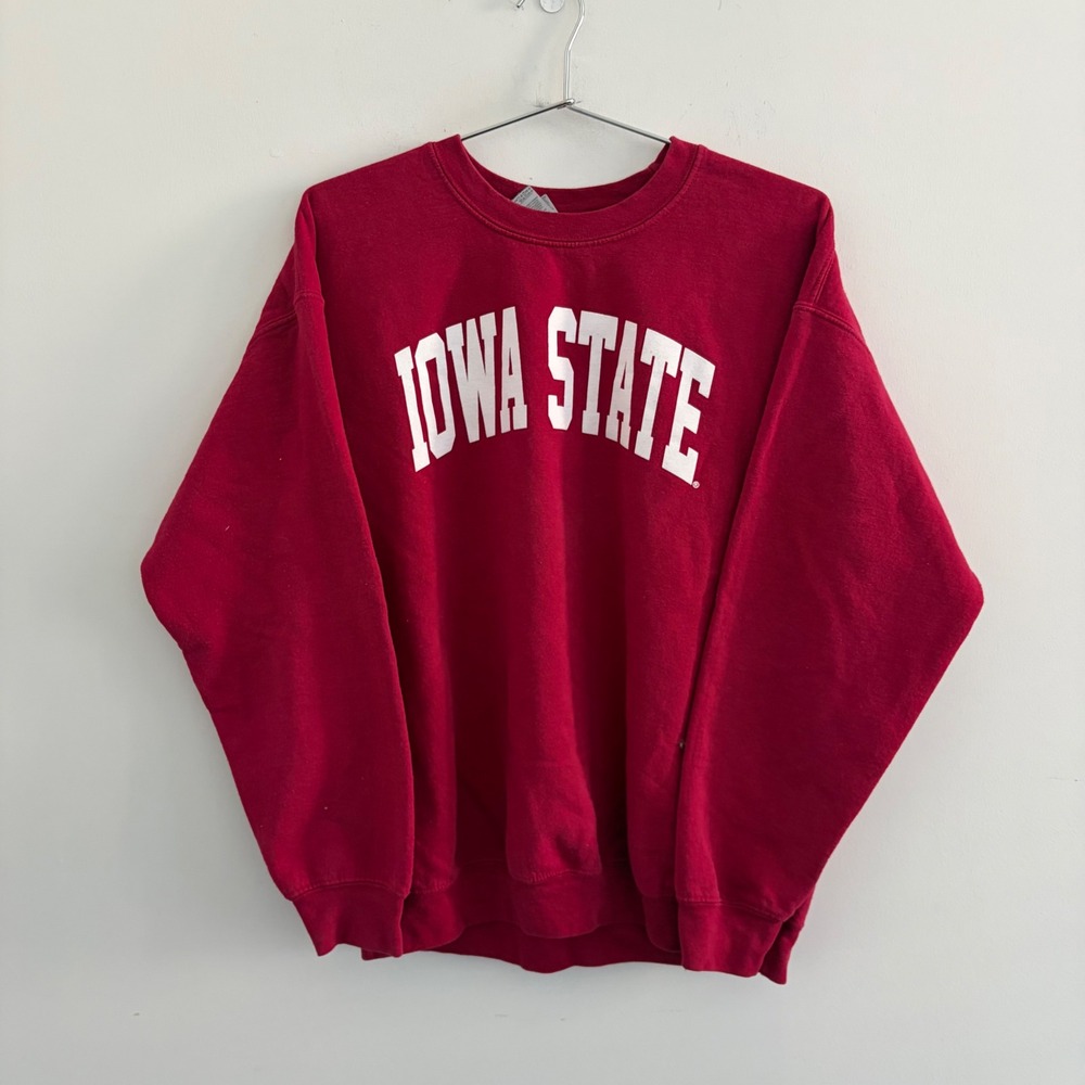Gildan Iowa State University Cyclones Crewneck Sweatshirt Red Large